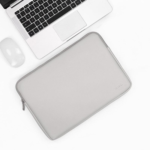 15 / 15.6 Inch Grey Pu Leather Laptop Bag - Main Image