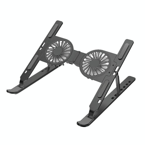 Foldable Laptop Cooling Stand with Ambient Light - Gray - Main Image