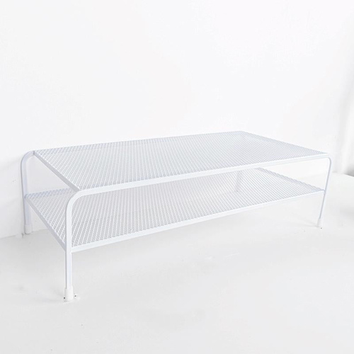 Desk Organizer Bracket for Elevated Computer Monitor - Wrought Iron - Double Layer - Main Image