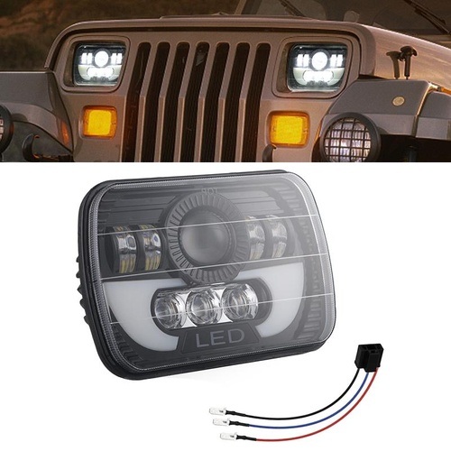 7 Inch 35W 4000Lm 6000K + Amber Car Truck Square Led Headlights Work Lights Spotlight - Main Image