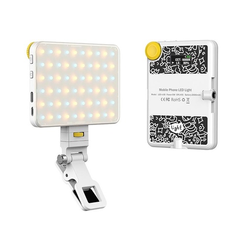 Rechargeable Clip Fill Light - 60 Leds 3 Light Modes Front & Back Clip a Type Blue - B Type White - Main Image
