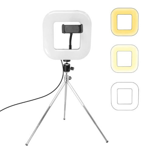 Dimmable Square Led Light with Tripod and Phone Holder - Main Image