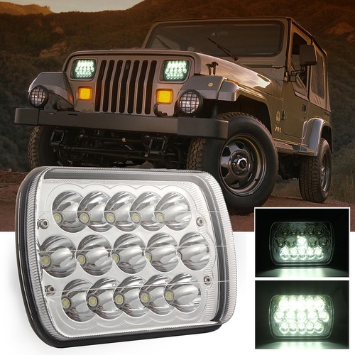 7 Inch 5X7 H4 15W Dc 9 - 30V 1500Lm Ip67 Car Truck Off - Road Vehicle Led Work Lights / Headlight With 15Leds Lamps - Main Image