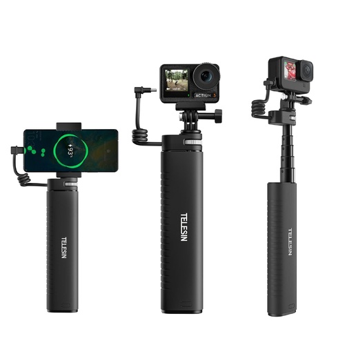 Sports Camera and Phone Selfie Stick with 10000mah Power Bank - Main Image