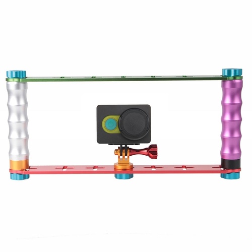 Aluminum Dual Grip Stabilizer for Action Cameras with Jaws Flex Clamp Mount - Main Image