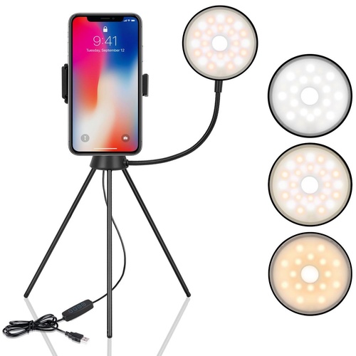 Dimmable Led Ring Lamp with Phone Tripod Stand - Main Image