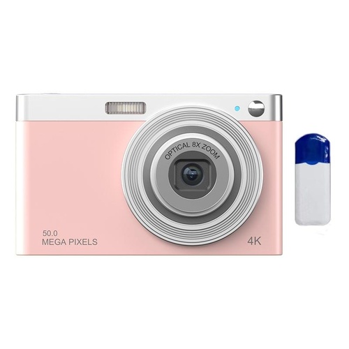 4k 8x Optical Zoom Telescopic Lens Digital Camera - Includes Card Reader & Wiper - Pink - Main Image
