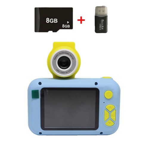 Reversible Mini Hd Child Camera with 8g Card Reader - Blue - Main Image