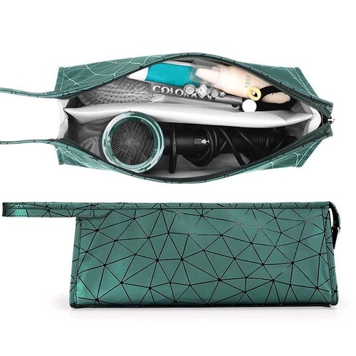 Emerald Green Hair Dryer Storage Package with Protective Cover and Hair Roll - Main Image