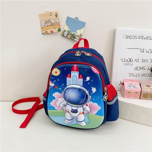Blue Cartoon Astronaut Kids School Bag - Astronaut Dark Blue - Main Image
