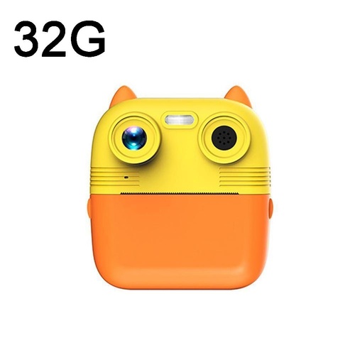 Instant Print Camera with Dual Lens - 2.8 Screen for Kids Blue - Yellow + 32G Card - Main Image