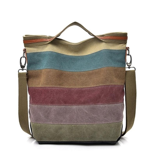 Multi Layer Canvas Crossbody Bag For Women Simple Design - Main Image