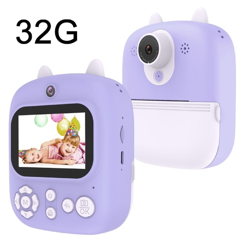 32g Instant Camera with 2.4 Display & Card Reader for Kids - 1200w Blue - 32G + Card Reader Purple - Main Image
