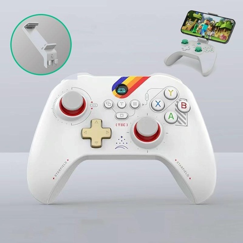 Wireless Bluetooth Game Controller For Switch Ios Android Pc Ps3 Ps4 - Black - Star White+Bracket - Main Image