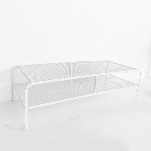 Desk Organizer Bracket for Elevated Computer Monitor - Wrought Iron - Deepen Dual Layer Split - Main Image