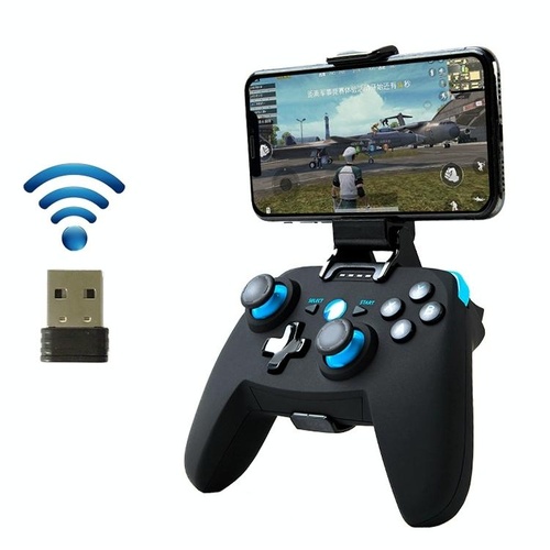 Wireless Game Controller for Android / Ios / Pc / Ps3 with Bluetooth & 2.4ghz Includes Handle Bracket and Receiver - Blue - Main Image