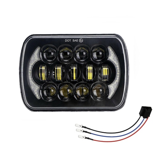 7 Inch 5X7 / 7X6 H4 Dc 9V - 30V 30000Lm 300W 8Leds Car Square Shape Led Headlight Lamps For Jeep Wrangler - Main Image
