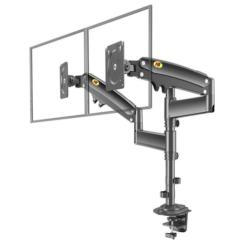 Full Motion Dual Arm Clamp for 22-32 Inch Lcd Tv Monitor Desk Holder with Gas Spring - Main Image
