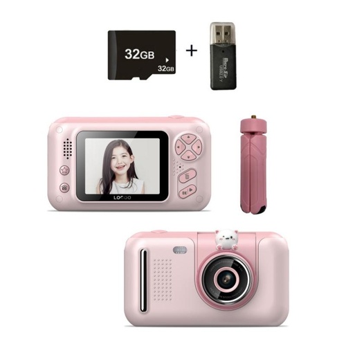 32gb Memory Card & Card Reader Included with 2.4 Hd Reversible Kids Camera - Pink - Main Image