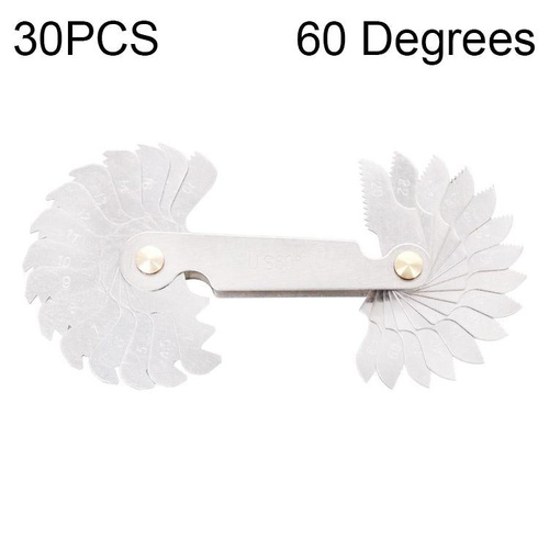 60 Degree Stainless Steel Thread Gauge - 30 Pcs - Main Image