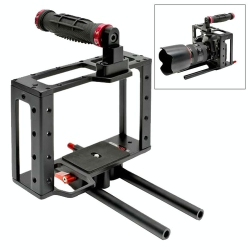 Camera Cage Handle Kit For Slr Camera - Black & Red - Main Image