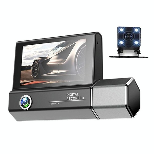 1080p Hd Multi-language Driving Recorder with 3 Lenses - Main Image
