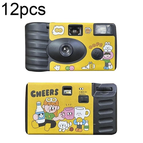 12 Retro Film Camera Waterproof Cartoon Stickers - No Camera - Main Image
