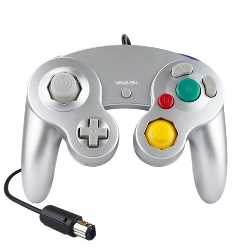 2-pack Wired Vibrating Game Controller for Nintendo Ngc / Wii - Silver - Main Image