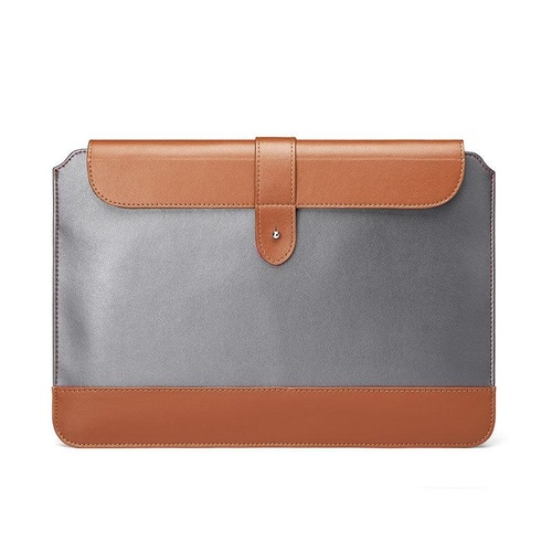 14-15.4 Inch Microfiber Notebook Liner Bag - Horizontal Gray & Brown - Main Image