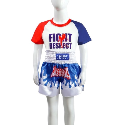 Kids Boxing Set - Sparring Shorts And Tights - Bright Green - Fight Red Blue - M - Main Image