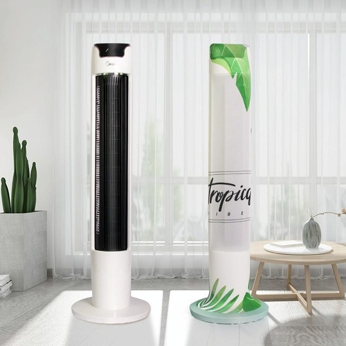 Universal Dust-proof Fan Cover - Size l Vertical - Green Leaf - S - Main Image