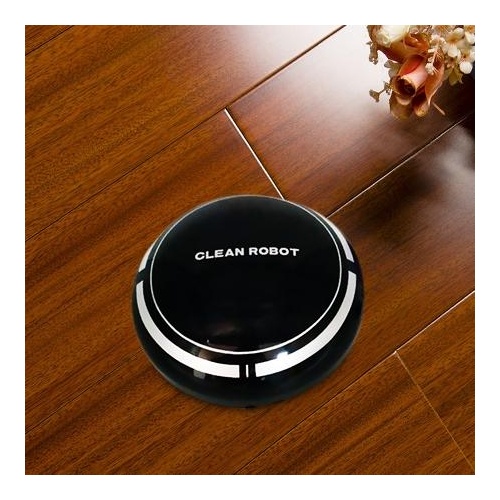 Intelligent 2-in-1 Rechargeable Floor Sweeping Robot Vacuum - Black - Main Image