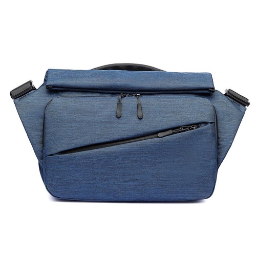 Waterproof Men Messenger Bag With Usb Charging Port Multifunctional Design - Dark Blue - Main Image