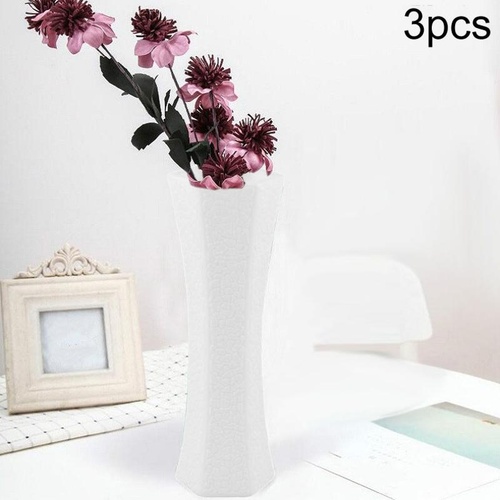 3-piece Plastic Hydroponic Vase Set for Creative Home Decor - White - Main Image