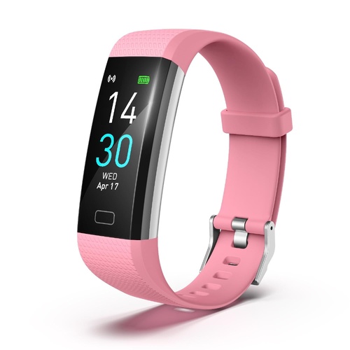 Waterproof Fitness Tracker Watch With Heart Rate Monitor - Pink - Main Image