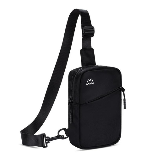 Lightweight Outdoor Sports Chest Bag Cell Phone Crossbody Pack - Black - Main Image