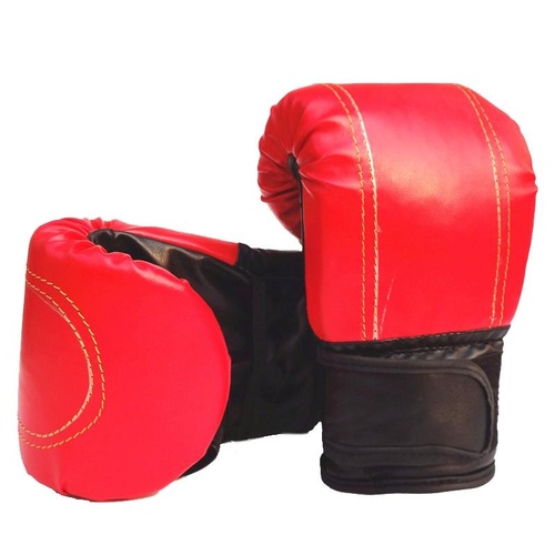 Half-Finger Boxing Gloves For Adults - Ideal For Fighting And Punching - Red - Main Image