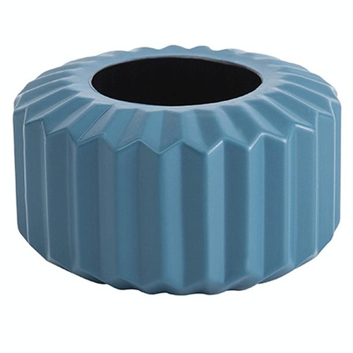 Versatile Vase for Wet and Dry Flowers - Glazed Decorative Pot - Sea Blue - Main Image
