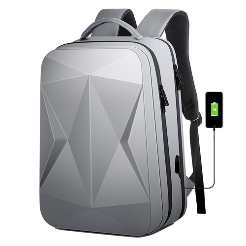 Waterproof Laptop Backpack with Usb Port - Large Capacity - Light Grey - Main Image