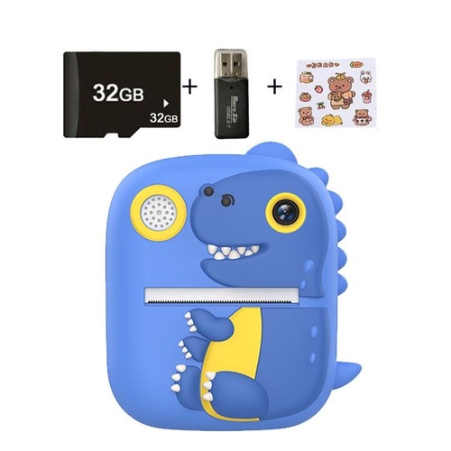 Instant Printing Camera with 2.4 Hd Screen and 32gb Tf Card - Blue - Main Image