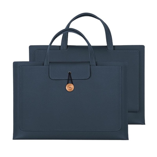 Portable Laptop Inner Bag with Elastic Thread Button - Blue - Main Image