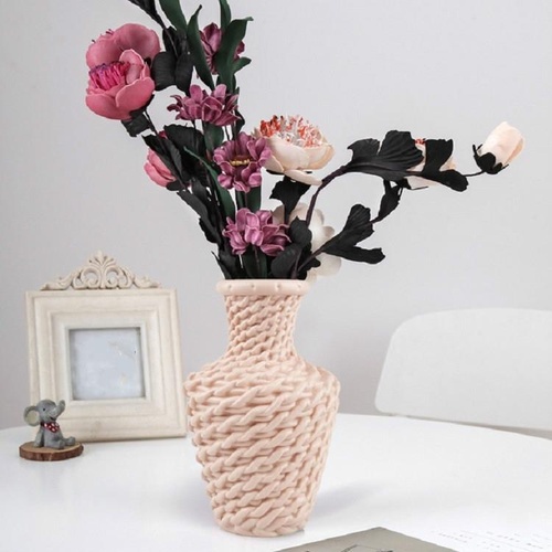Versatile Plastic Vase for Fresh and Dried Floral Arrangements - Pink - Main Image