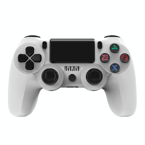 Wireless Bluetooth Game Controller for Ps4 with Dual Vibration and Light Strip - White - Main Image