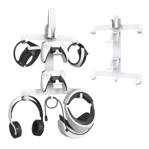 Wall Storage Bracket for Ps5 Vr2 Helmet / Headset / Handle / Remote Control - White - Main Image