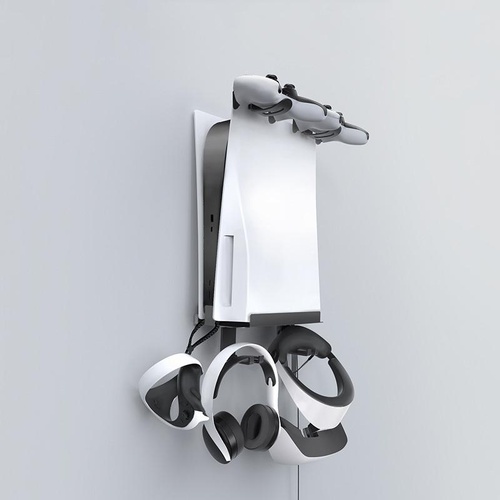 Wall-Mounted Bracket For Ps5 Console With Controller Vr Glasses And Headphone Storage - Black - Main Image