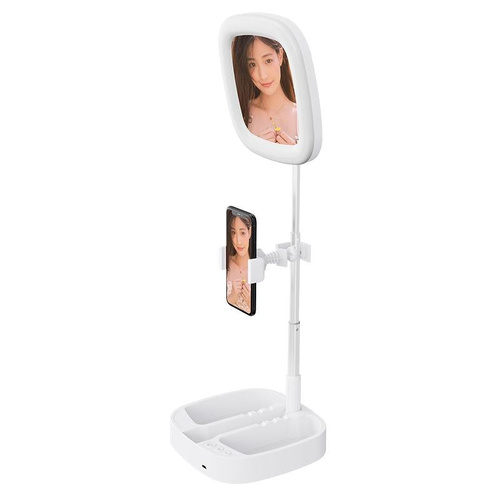 Portable Folding Desktop Live Broadcast Light Stand - White - Main Image