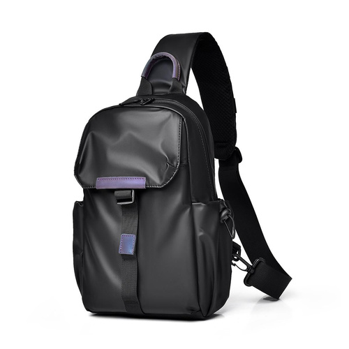 Lightweight Waterproof Men Chest Bag Cycling Shoulder Bag - Black - Main Image