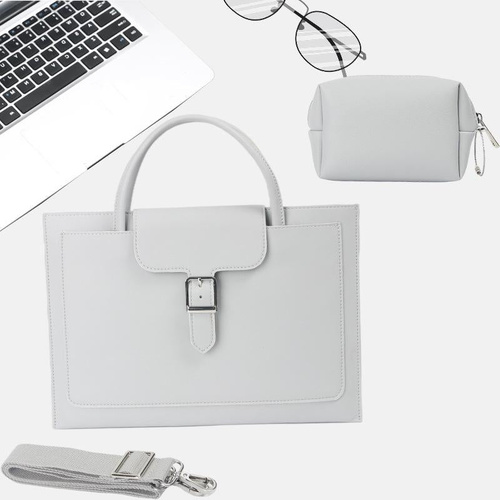 Waterproof Laptop Bag with Power Pack - 13 Inches Portable - Light Grey - Main Image