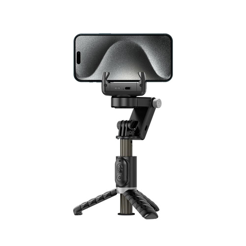 Desktop Gimbal Stabilizer with Fill Light and Selfie Stick - Black - Main Image