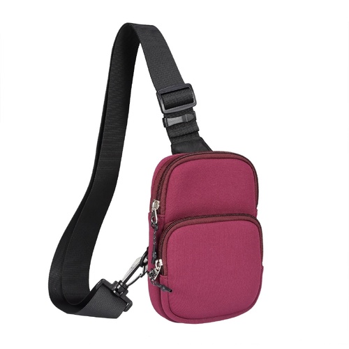 Universal Nylon Chest Bag For 5.5 Inch -7.2 Inch Phones Fashionable And Functional - Red - Main Image